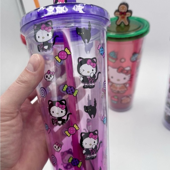 LOT OF 5 Hello Kitty Tumbler Cups New Gift Christmas Halloween Sanrio Cartoon - Picture 5 of 12